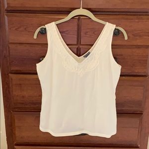 Ann Taylor embroidered white tank